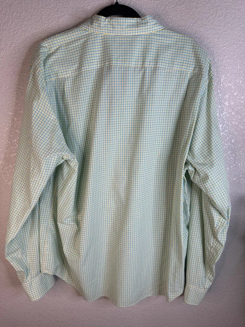 J. Crew Men's Blue Yellow White Small Check Button Down Long Sleeve Shirt Sz‎ XL